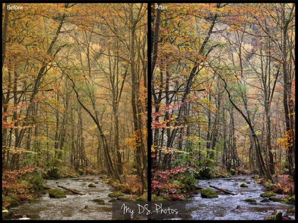 Before and after post production